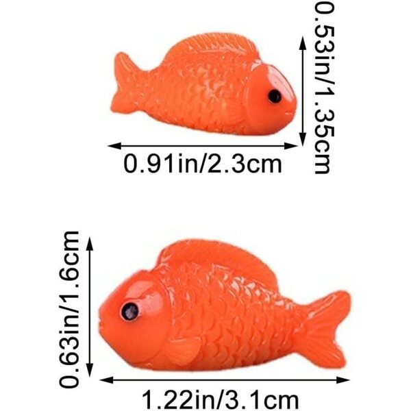 Figurines miniatures de poissons rouges en résine pour jardins fleuris et décorations