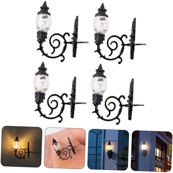 4piezas Lámpara De Pared Micropaisaje De Musgo Materiales De Construcción para Mesa DIY Escala Iluminación para Casas De Muñecas Decoración Miniatura
