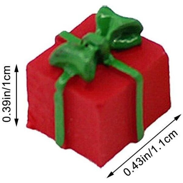 Set van 10 miniaturen Sanfly geschenkdozen in rode hars 1/12 poppenhuis
