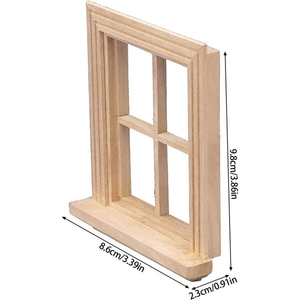 1/12 Holzfensterrahmen für Puppenhäuser und Architekturmodellbau
