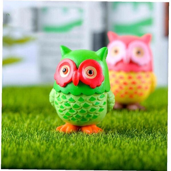 Dekorative Mini-Eulen aus Kunstharz für Gärten, Bambus und Terrarien.