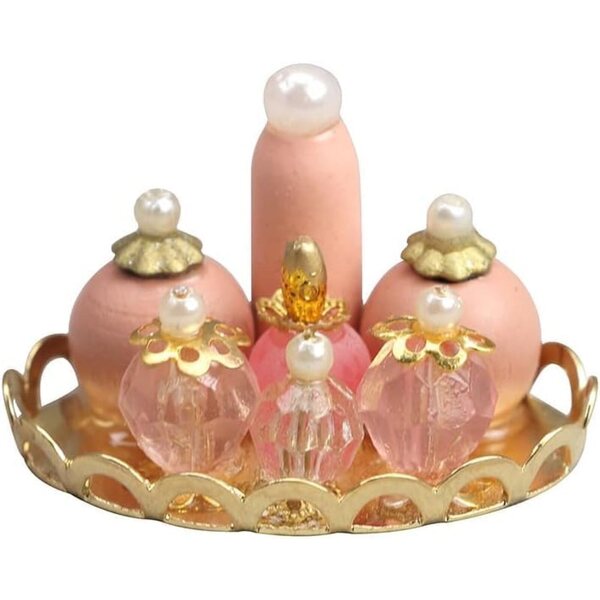 1/12 miniatyr rosa bandeja för dockskåp, elegant och detaljerad accessoar