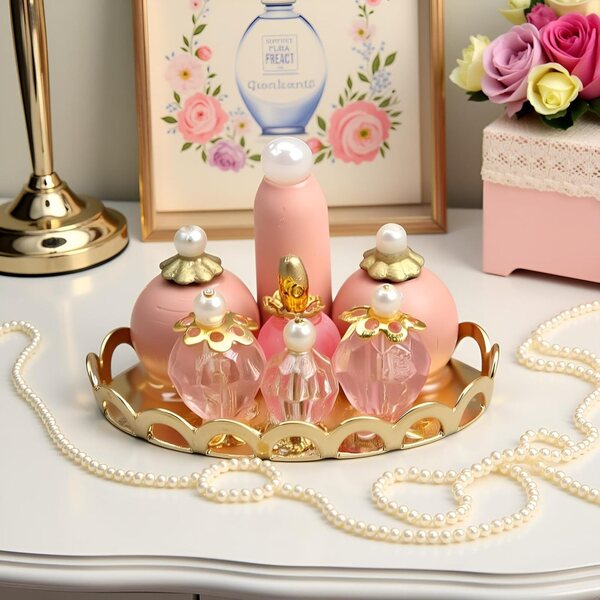 1/12 miniatyr rosa bandeja för dockskåp, elegant och detaljerad accessoar