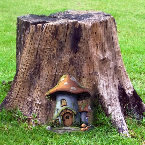 2D-Feentür aus Holz mit 3 rustikalen Accessoires für Garten- und Kinderdekoration
