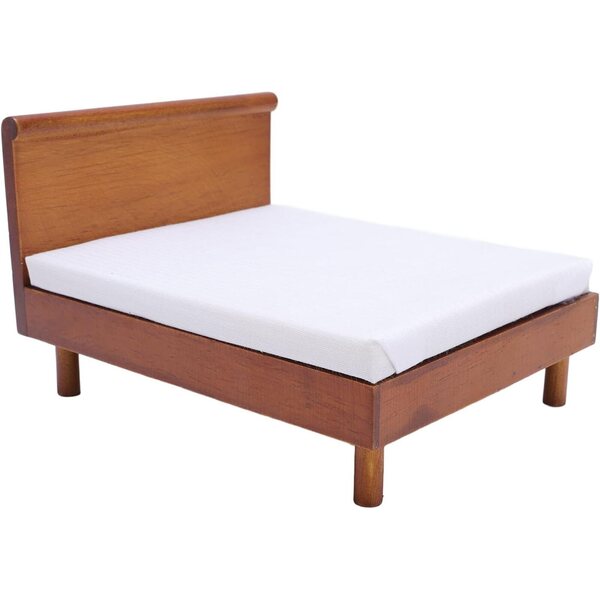 Letto in Miniatura in Legno di Betulla per Casa delle Bambole Scala 1:12