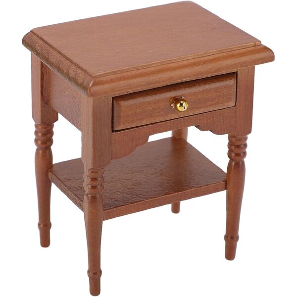 Comodino Miniatura in Legno di Betulla per Casa delle Bambole Scala 1:12