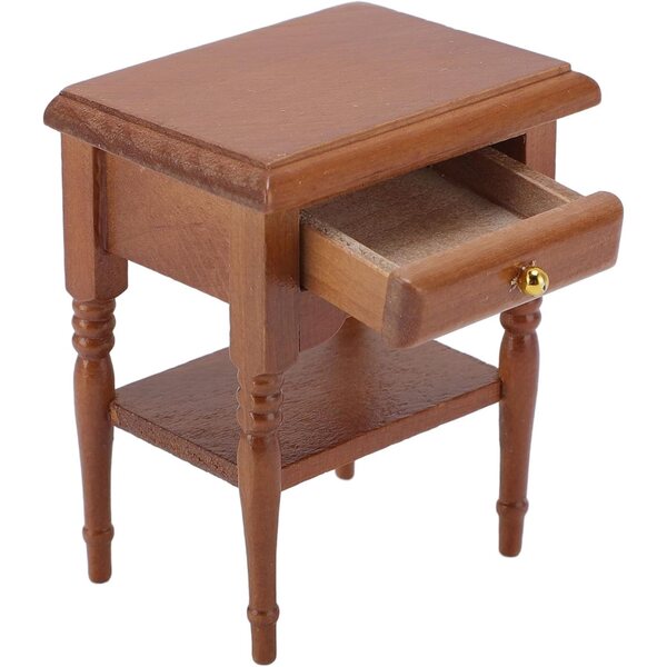 Comodino Miniatura in Legno di Betulla per Casa delle Bambole Scala 1:12