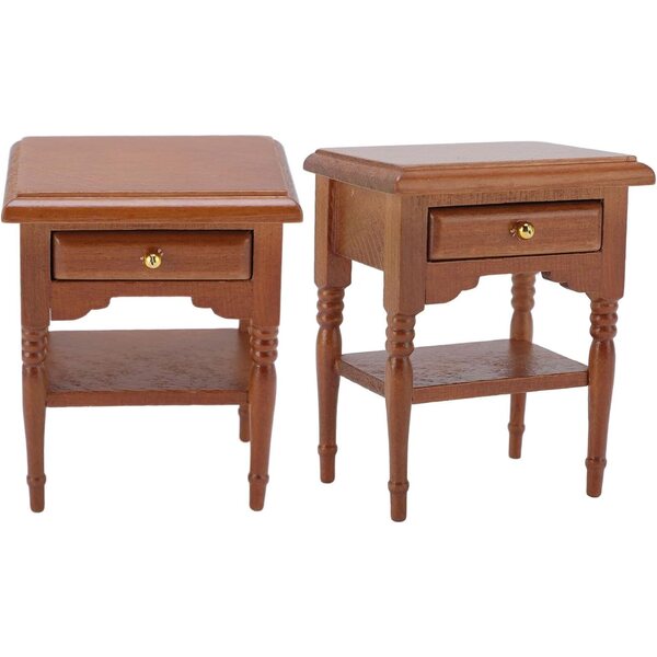Comodino Miniatura in Legno di Betulla per Casa delle Bambole Scala 1:12