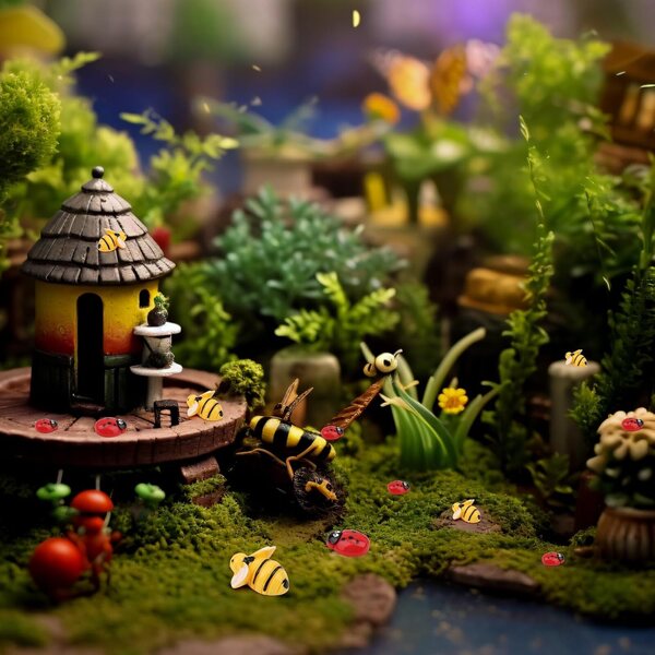 50 Bienen- und Marienkäfer-Harzdekorationen für Kunsthandwerk und Gartendekoration