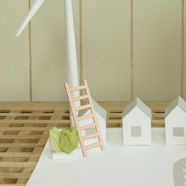 Mini dekorative Holzleiter für Puppenhaus und Gartenarbeit – 2 Stück