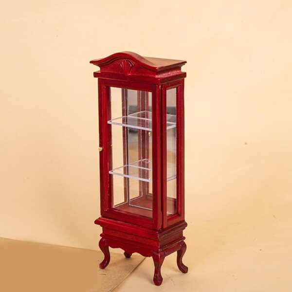 Vintage 1/12 Puppenhaus-Miniaturvitrine aus stabilem Holz