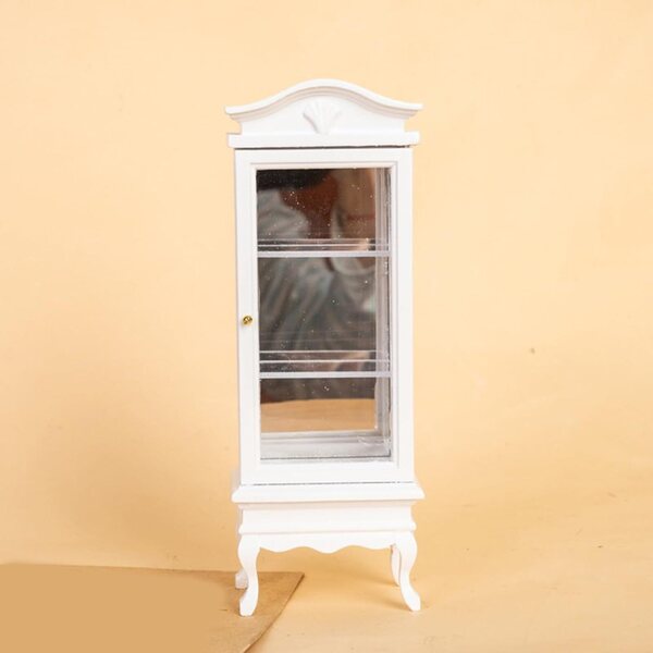 Vintage 1/12 Puppenhaus-Miniaturvitrine aus stabilem Holz