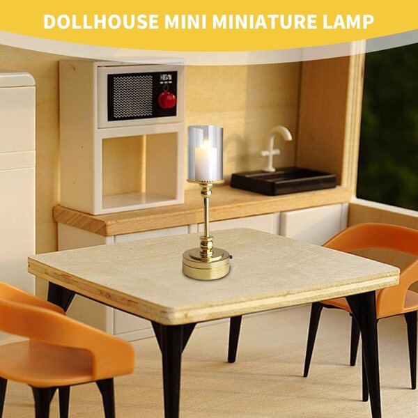 Mini lámpara de Escritorio, Luces de casa de muñecas exquisitas y realistas a Escala 1:12, Luces en Miniatura Que Funcionan con Pilas para Accesorios de Manualidades de Bricolaje en Interiores de CAS