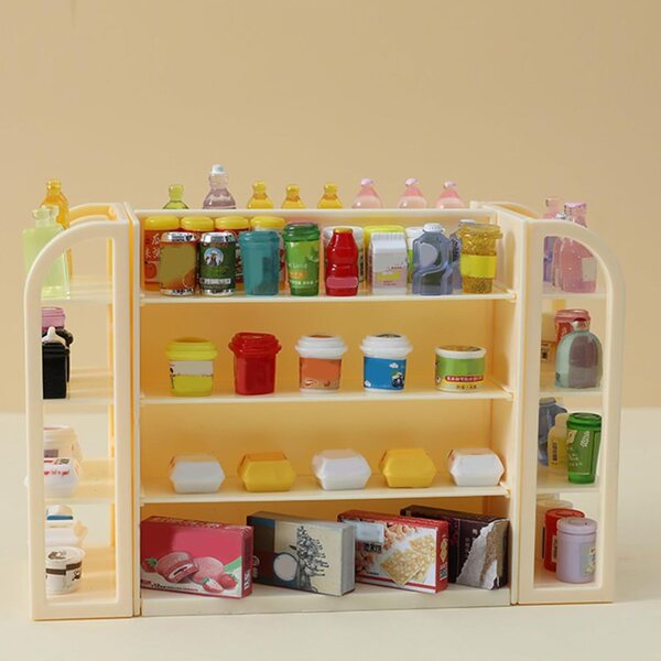 Miniatur-Supermarktregale für Puppenhäuser aus PP-Material