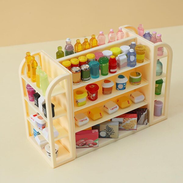 Miniatur-Supermarktregale für Puppenhäuser aus PP-Material