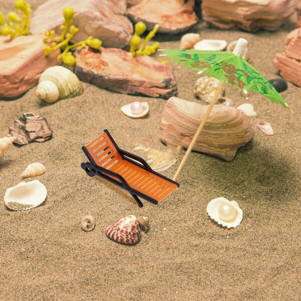 YARNOW Set 6 mini plastičnih stolov za plažo za hišice za punčke in okraske