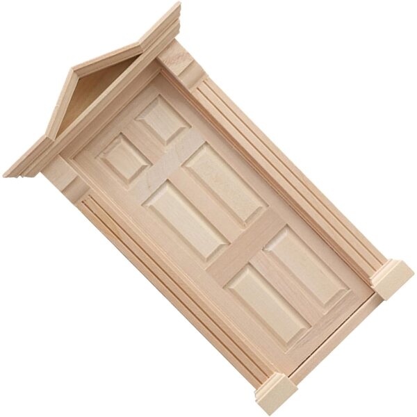 YARNOW Puerta Miniatura de Madera sin Pintar para Casa de Muñecas Escala Proyectos de Bricolaje y Construcción de Casitas de Muñecas