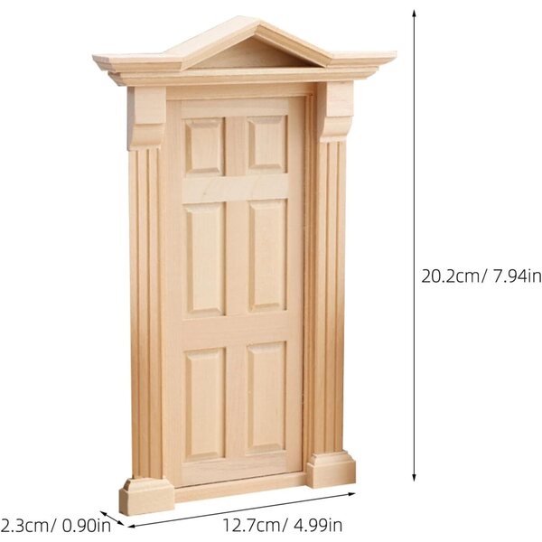 YARNOW Puerta Miniatura de Madera sin Pintar para Casa de Muñecas Escala Proyectos de Bricolaje y Construcción de Casitas de Muñecas