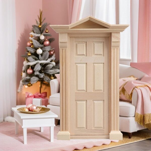 YARNOW Puerta Miniatura de Madera sin Pintar para Casa de Muñecas Escala Proyectos de Bricolaje y Construcción de Casitas de Muñecas