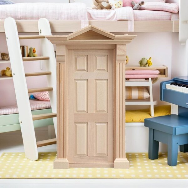 YARNOW Puerta Miniatura de Madera sin Pintar para Casa de Muñecas Escala Proyectos de Bricolaje y Construcción de Casitas de Muñecas