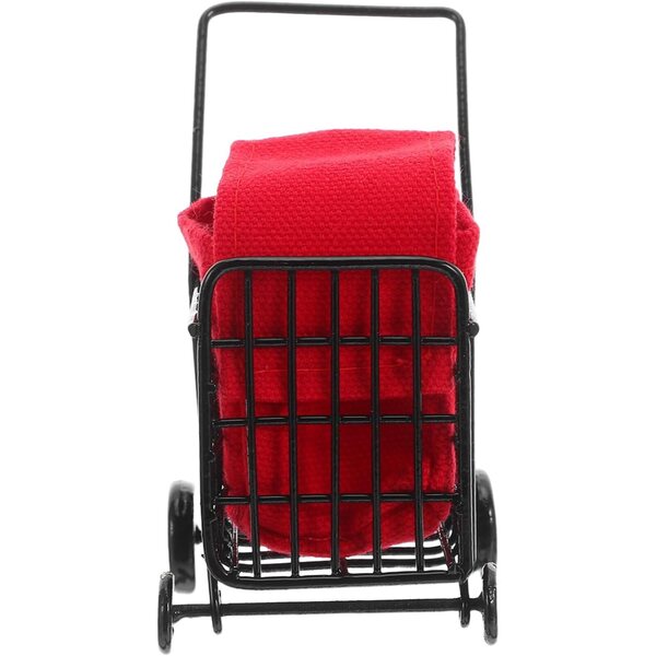 YARNOW Mini Metal Shopping Trolley med hjul - Realistisk legetøj til dukkehuse