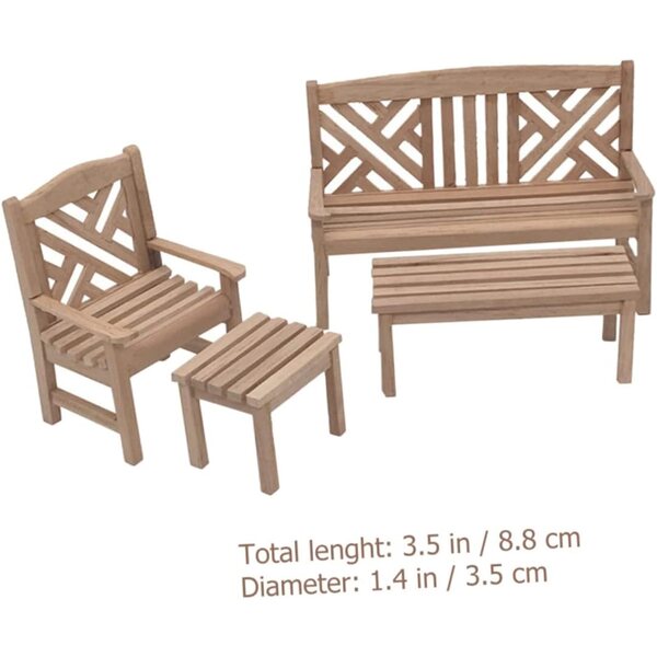 Hemobllo Mini ensemble de meubles de jardin en bois pour maison de poupée