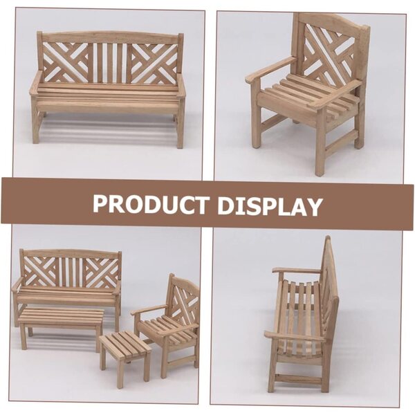 Hemobllo Mini ensemble de meubles de jardin en bois pour maison de poupée