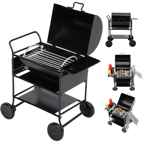 Ensemble barbecue pour maison de poupée 1:12 avec accessoires de cuisine et brochette