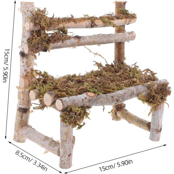Hemobllo Silla De Micropaisaje Miniatura Muebles De Madera para Casa De Muñecas Banco De Jardín Pequeño Accesorios De Decoración para Aldea De Hadas Silla De Aldea De Hadas
