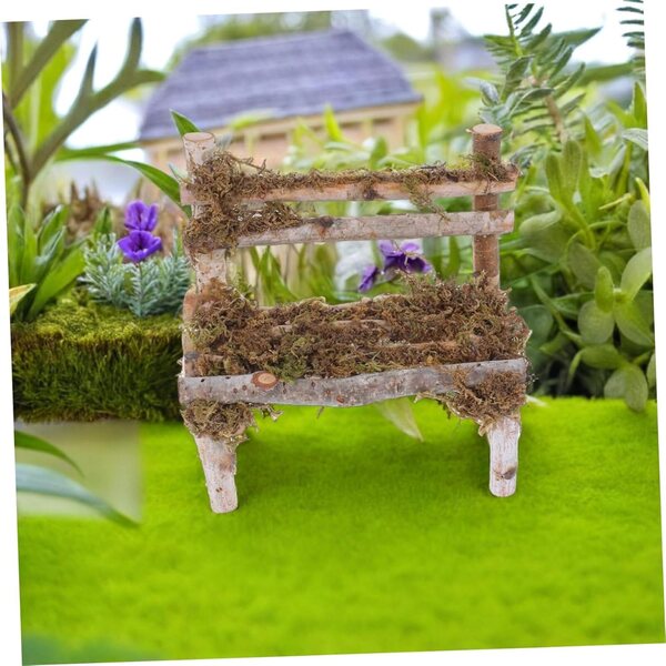 Hemobllo Silla De Micropaisaje Miniatura Muebles De Madera para Casa De Muñecas Banco De Jardín Pequeño Accesorios De Decoración para Aldea De Hadas Silla De Aldea De Hadas