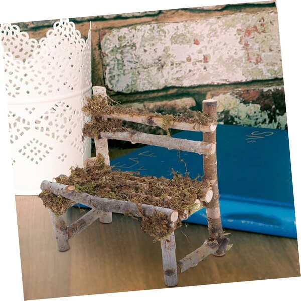 Hemobllo Silla De Micropaisaje Miniatura Muebles De Madera para Casa De Muñecas Banco De Jardín Pequeño Accesorios De Decoración para Aldea De Hadas Silla De Aldea De Hadas