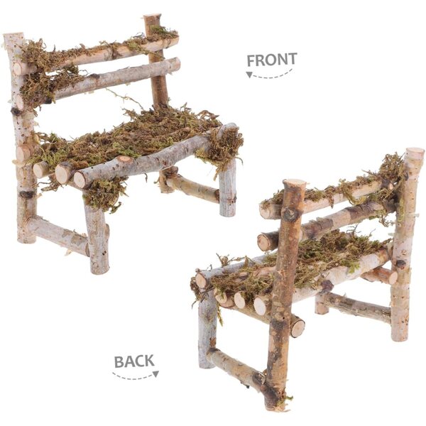 Hemobllo Silla De Micropaisaje Miniatura Muebles De Madera para Casa De Muñecas Banco De Jardín Pequeño Accesorios De Decoración para Aldea De Hadas Silla De Aldea De Hadas