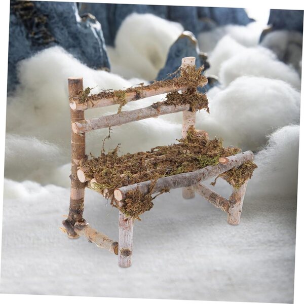 Hemobllo Silla De Micropaisaje Miniatura Muebles De Madera para Casa De Muñecas Banco De Jardín Pequeño Accesorios De Decoración para Aldea De Hadas Silla De Aldea De Hadas