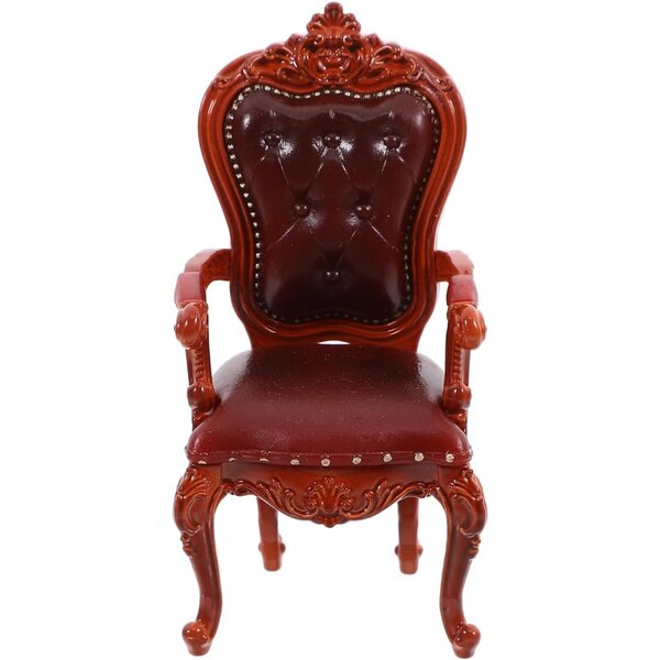Vaguelly mini-pvc-schommelstoel voor poppenhuis 1:12, vintage bruin