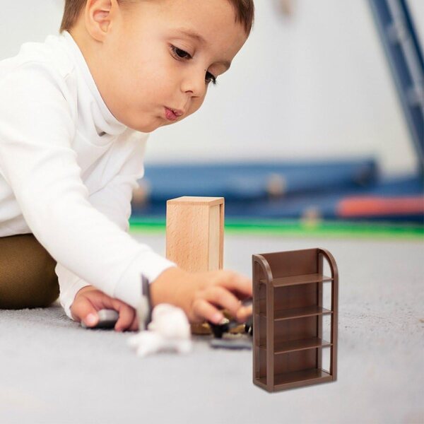 Sanfly Mini Estante 1:12 fir Poppenhaus, 4 Niveauen an ABS, Modern Dekoratioun