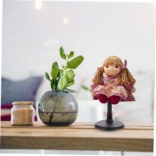 SOLUSTRE Verstellbare Halterung für Puppen und Actionfiguren – Set mit 2 schwarzen Teilen