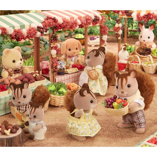 Set Sylvanian Families Familia Ardilla in kuhinjski dodatki iz večbarvne plastike
