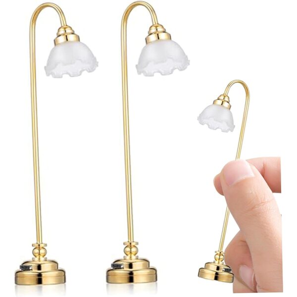 LED-Leuchten für 1:12 Puppenhaus – Set aus 2 batteriebetriebenen Vintage-Lampen