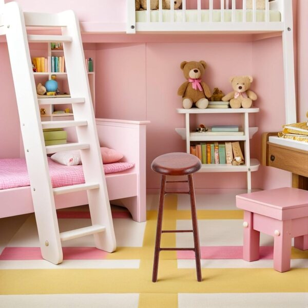 YARNOW Miniatur-Taburete aus Holz für Puppenhaus – realistische Einrichtung