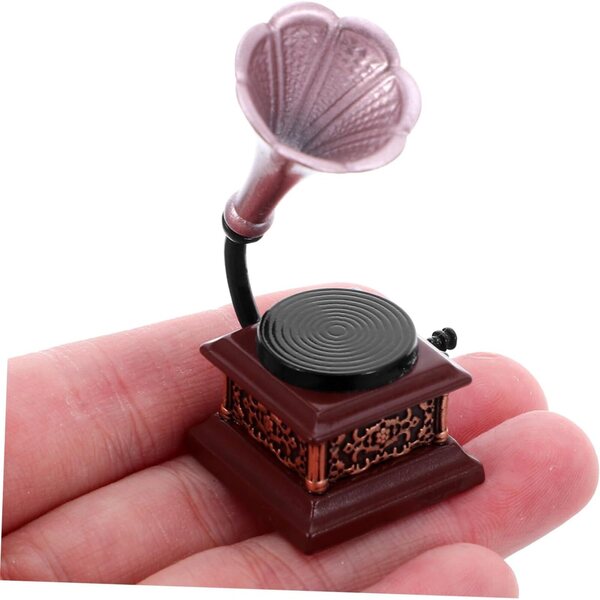 YARNOW Vintage Phonógraph Miniatur für Puppenhaus, realistische Retro-Dekoration