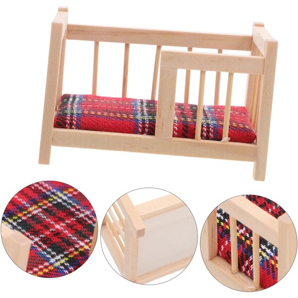 YARNOW Miniatur-Holzwiege für Puppenhaus, dekoratives Zubehör