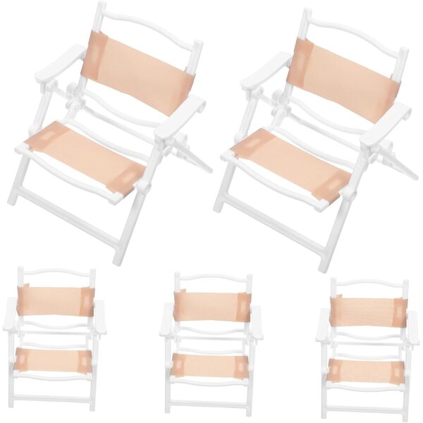 Conjunto YARNOW de 5 mini cadeiras dobráveis de acampamento para casa de bonecas e micro paisagem