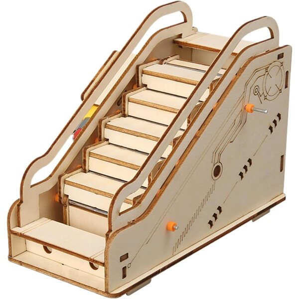Maquette d'escalier roulant en bois pour enfant, kit pédagogique et jouet manuel