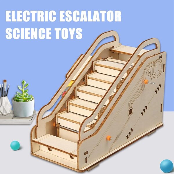 Rolltreppenmodell aus Holz für Kinder, Lernset und manuelles Spielzeug