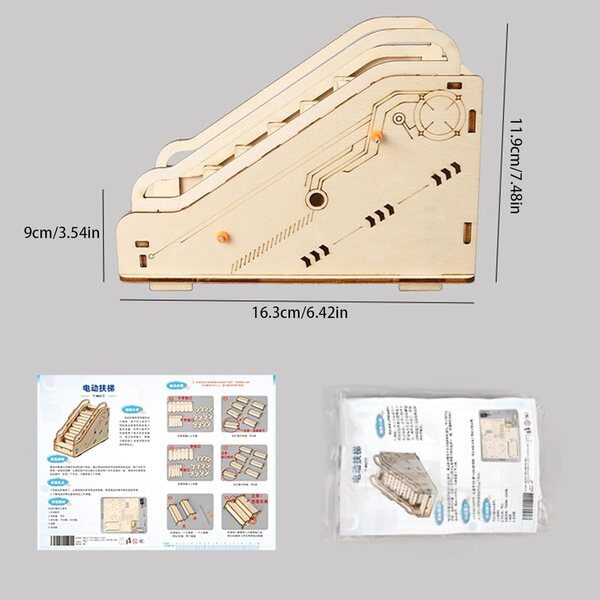 Rolltreppenmodell aus Holz für Kinder, Lernset und manuelles Spielzeug
