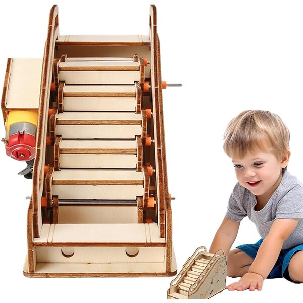 Rolltreppenmodell aus Holz für Kinder, Lernset und manuelles Spielzeug