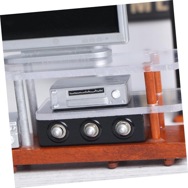 Toyvian 1 Juego Modelo Gabinete De TV Accesorios De Sala De Estar Muebles En Miniatura Mini Televisor De Juguete Accesorios para Muebles Casa De Muñecas De Madera Audio