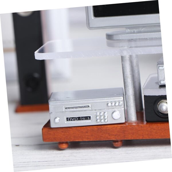Toyvian 1 Juego Modelo Gabinete De TV Accesorios De Sala De Estar Muebles En Miniatura Mini Televisor De Juguete Accesorios para Muebles Casa De Muñecas De Madera Audio