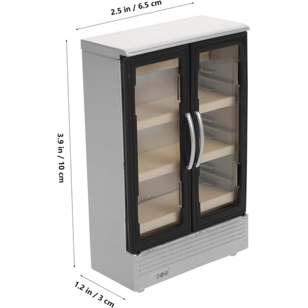 YARNOW Mini-Vintage-Doppeltür-Kühlschrank für tragbares Puppenhaus