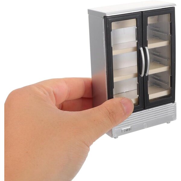 YARNOW Mini-Vintage-Doppeltür-Kühlschrank für tragbares Puppenhaus
